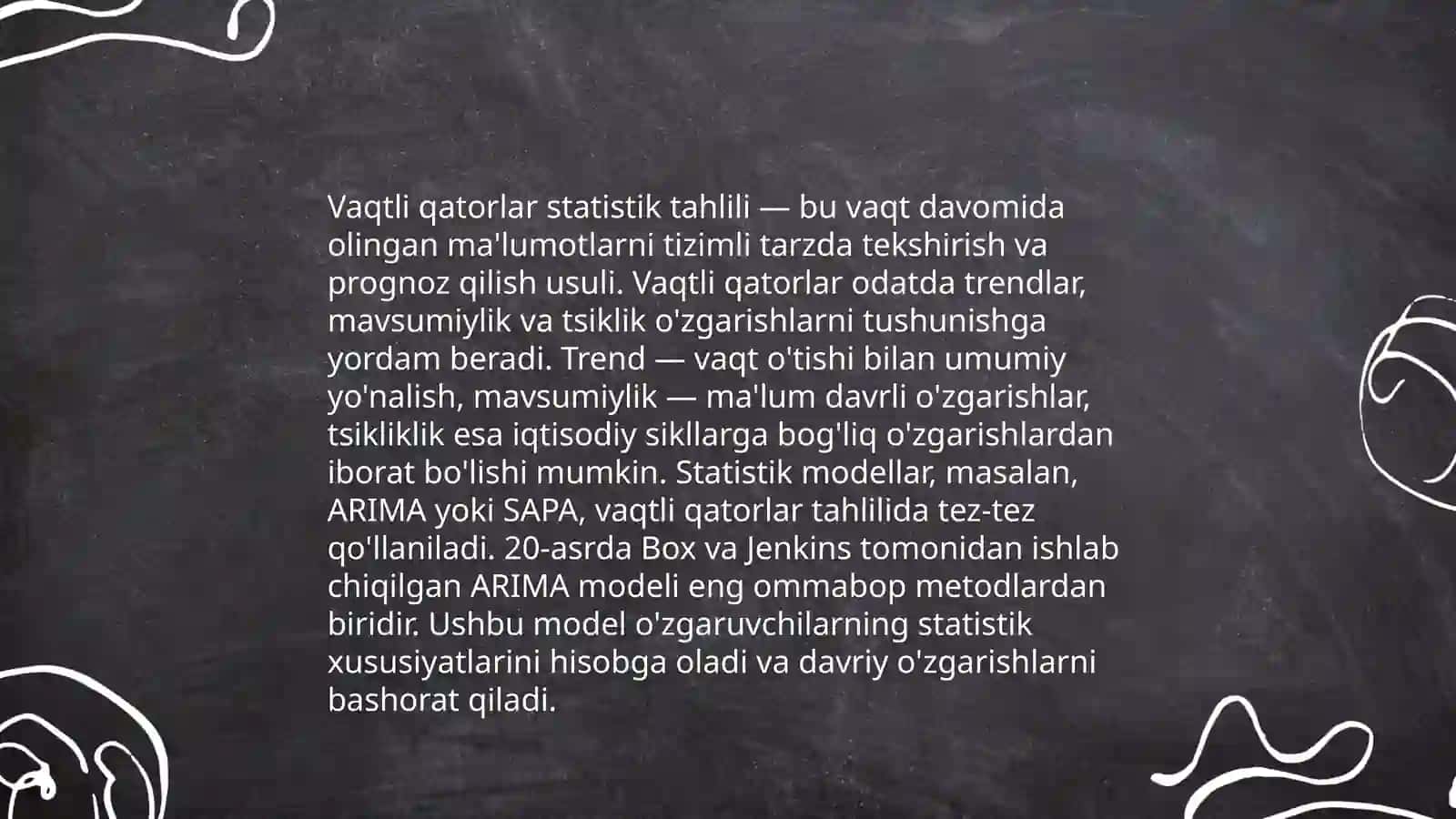 Vaqtli qatorlarni modellashtirish 4