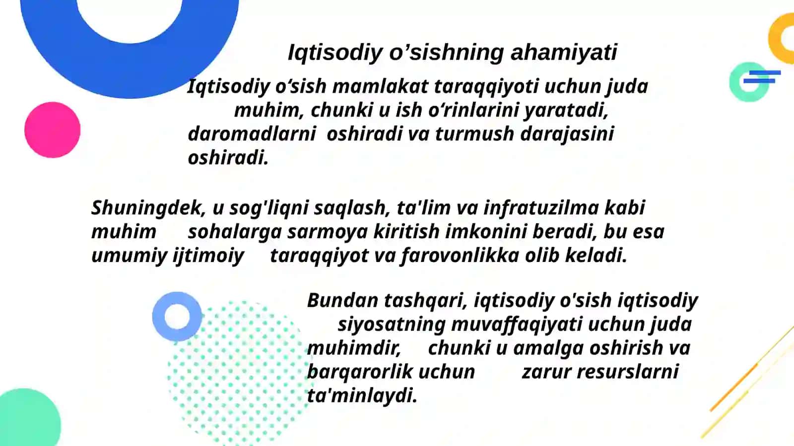 Yuksalish, rivojlanish va iqtisodiy siyosat 4