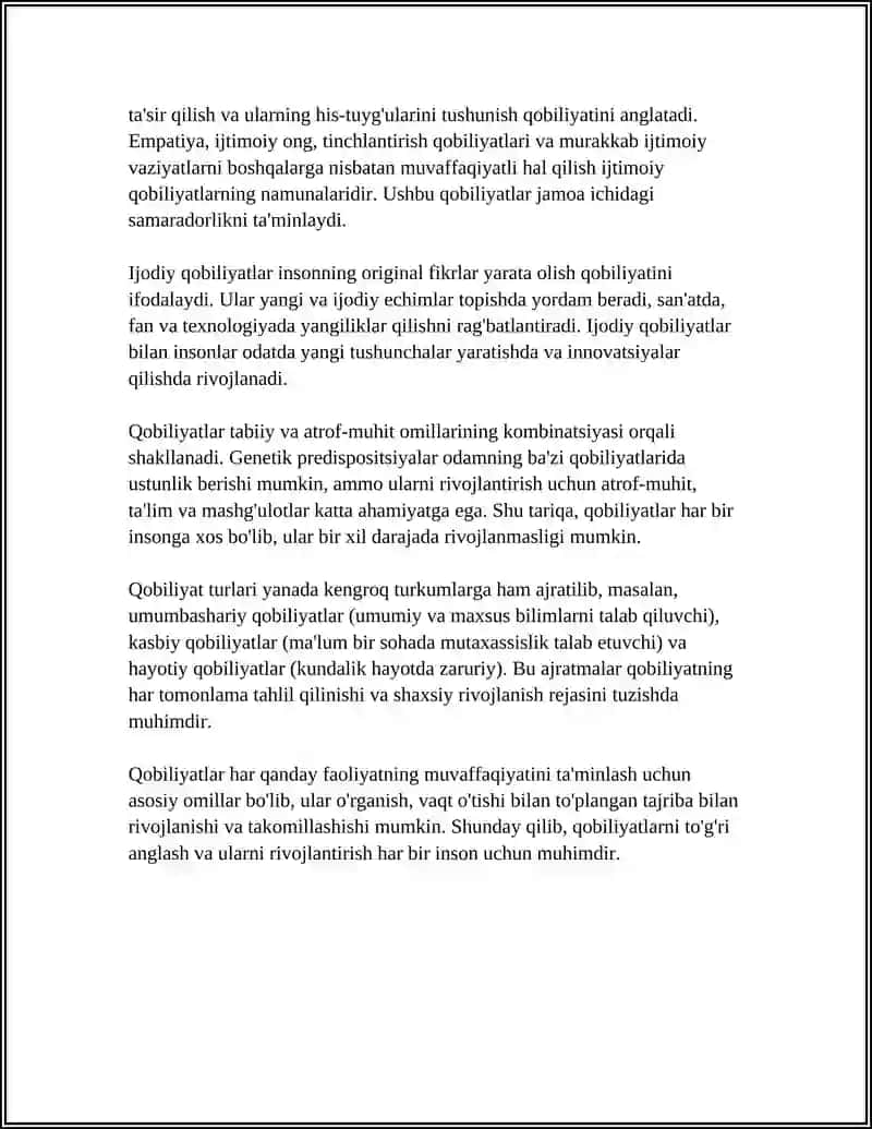 Qobilyat Referat 4
