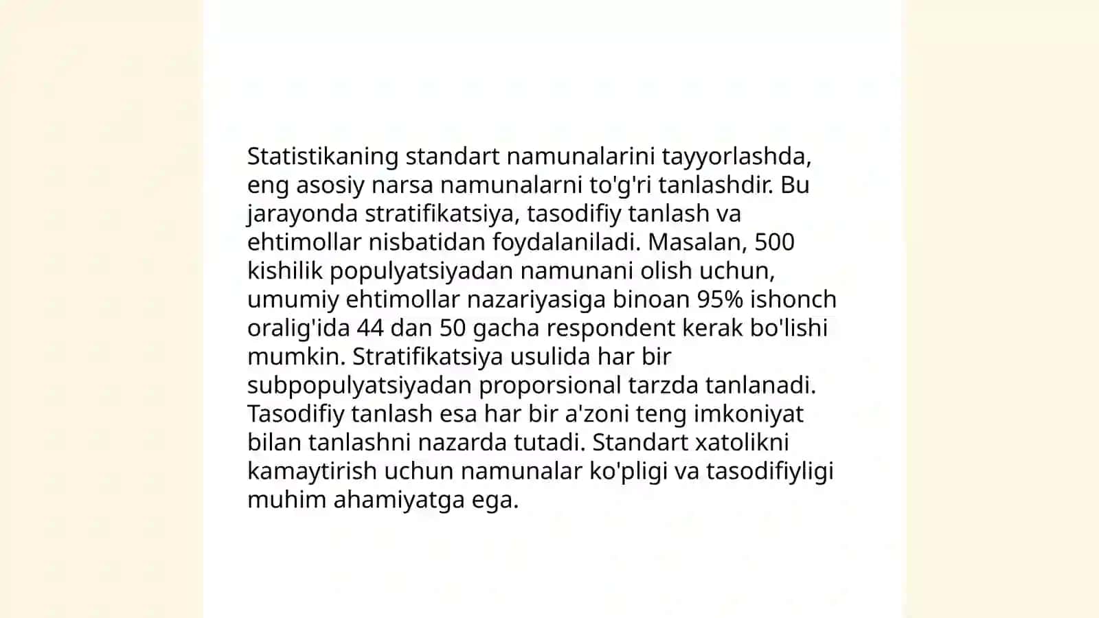 Namunalarni standart shaklda yaratish 4