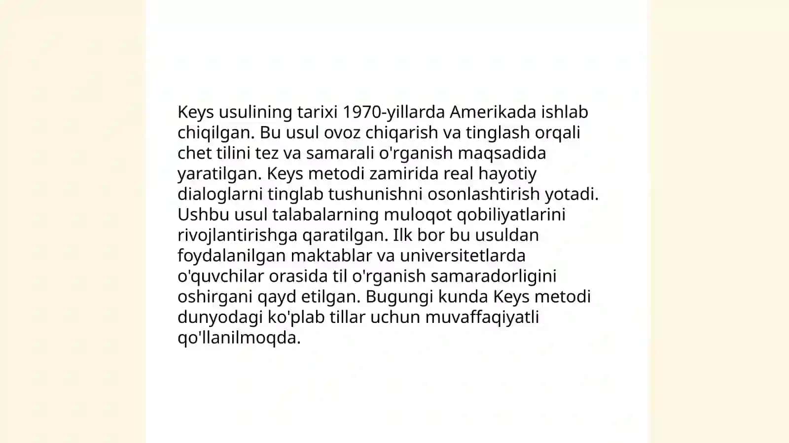 Keys metodi 4