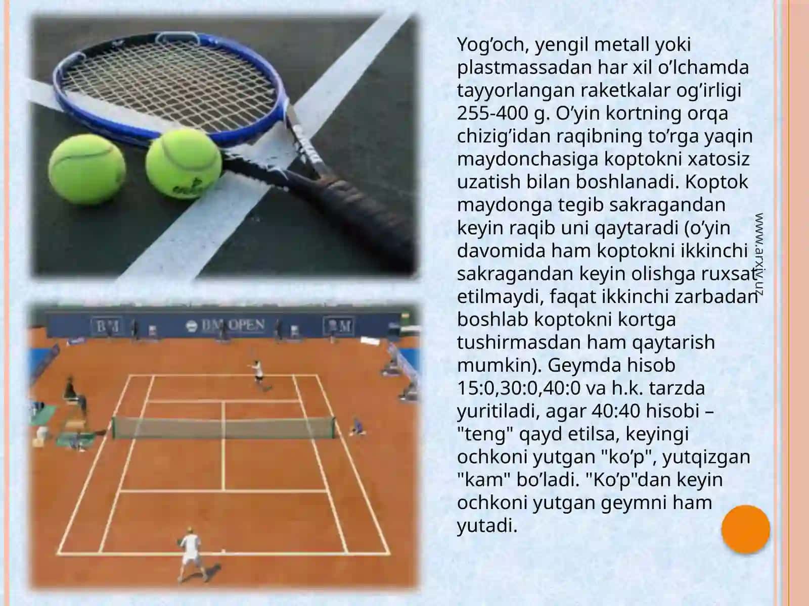 Tennis va tennisning rivojlanish tarixi 4