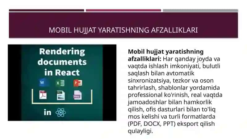 Mobililovadan foydalanib har xil hujjatlarni yaratish 4