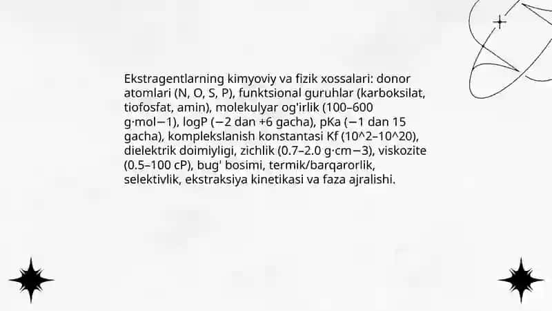 Ekstragentlar tanlashning ilmiy asoslari 4