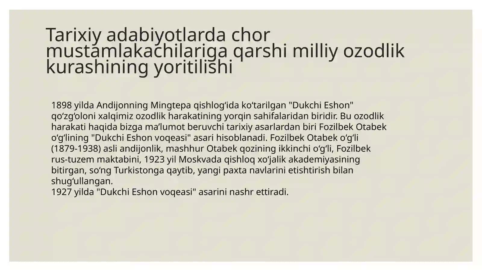MUSTAMLAKACHILIK DAVRIDAMARKAZIY OSIYO XALQLARI TARIXI TARIXSHUNOSLIGI 4