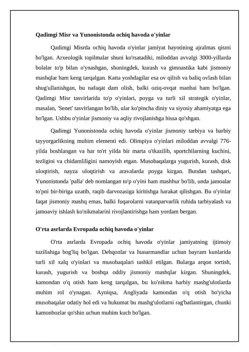 Harakatli oʻyinlarni qisqacha tarixi. 4