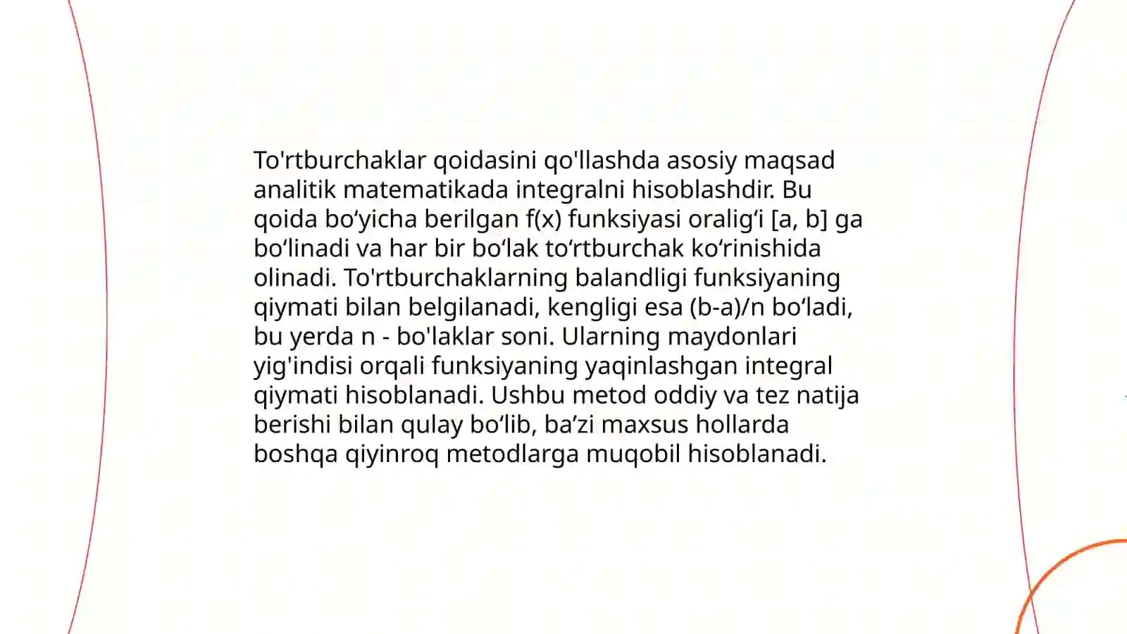 Aniq integrallarni tatbiqiy hisoblash usullari 4