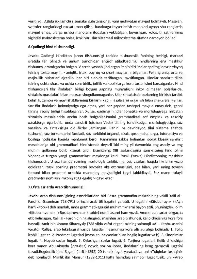 Tilshunoslik javoblar 4
