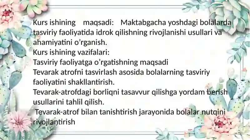 Tevarakatrofni tasvirlash asoslari 4