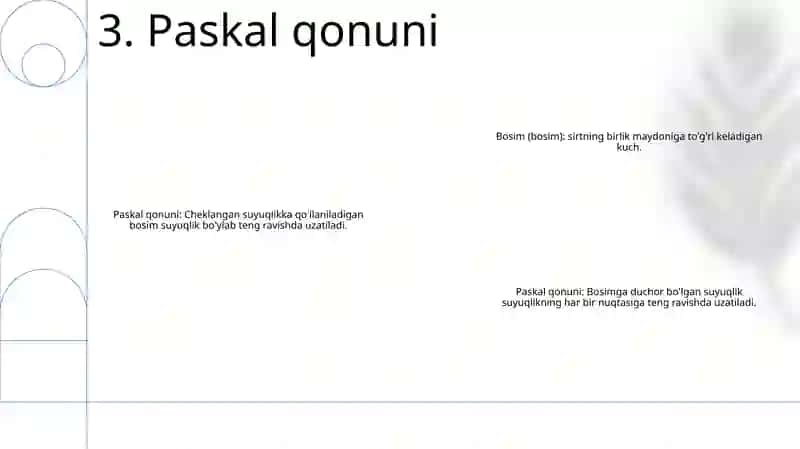 Bosim. Paskal Qonuni 4