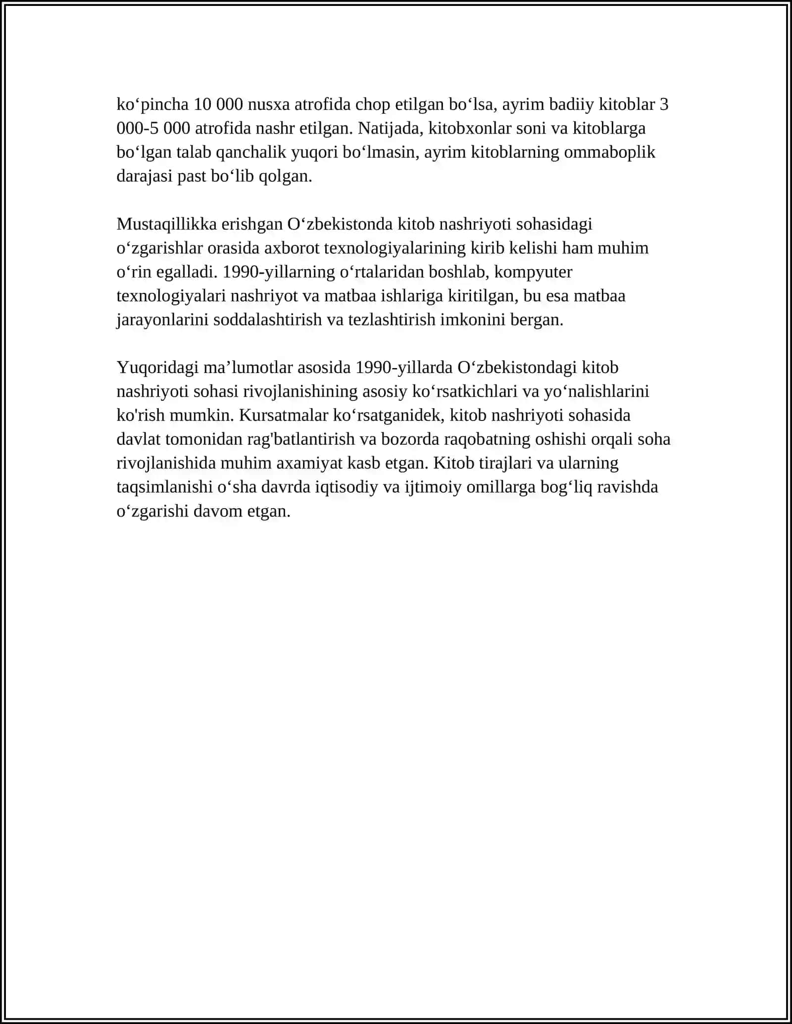 XX-ASRNING 90-YILLARIDAN XXI ASRNING 20-YILLARIGACHA KITOB NASHRIYOTCHILIK ISHI 4