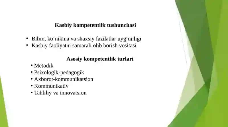 Pedagogning kasbiy kompetentligini rivojlantirish 4