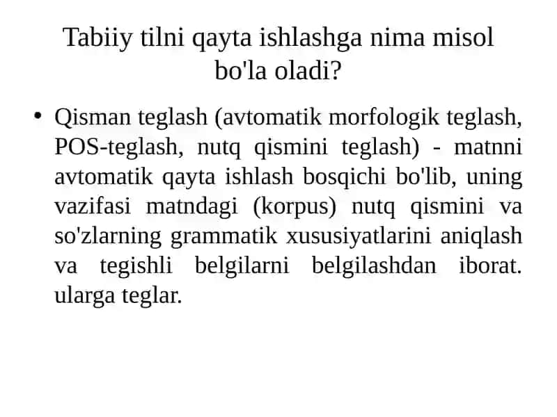 Tabiiy tilni qayta ishlash (NLP) 4
