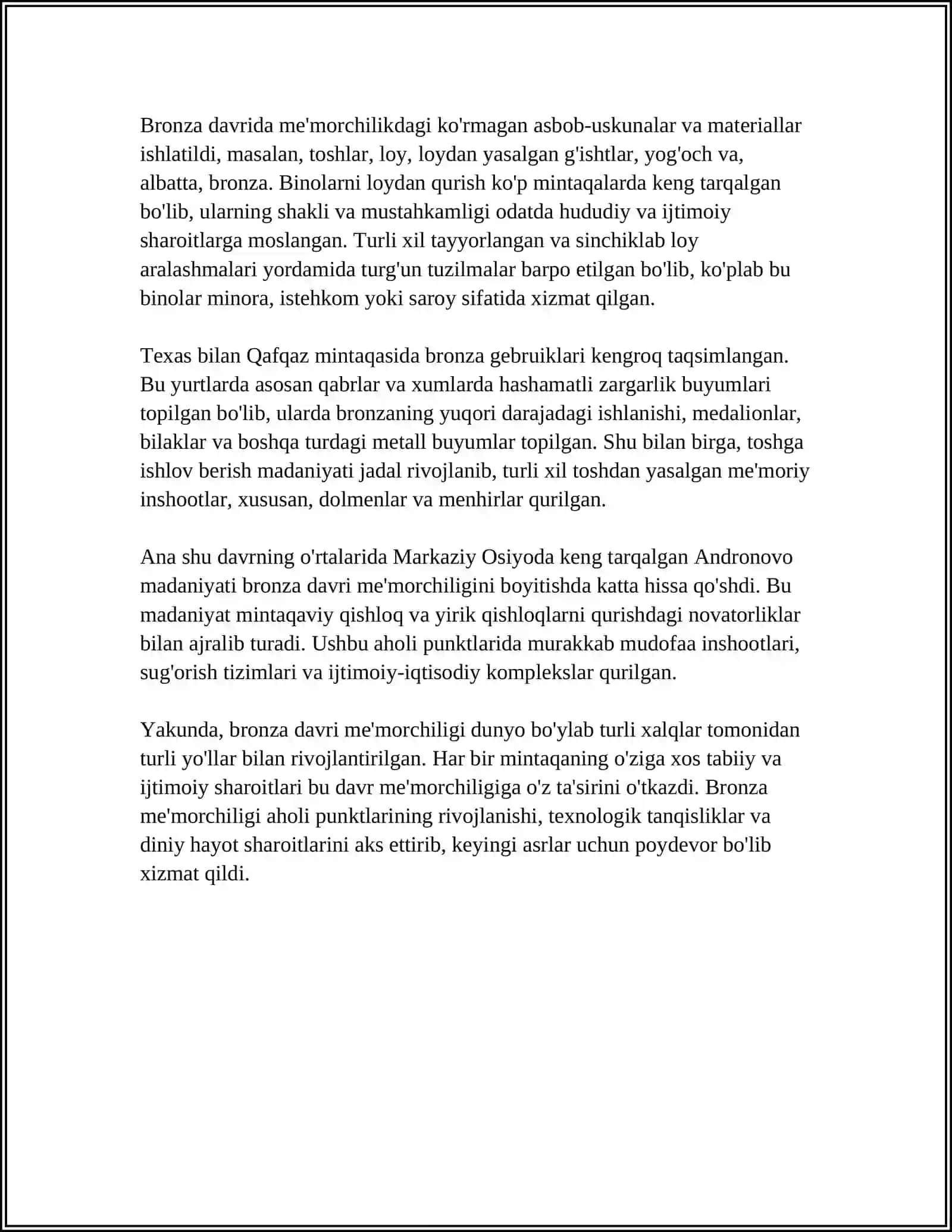 BRONZA DAVRI YODGORLIKLARI 4