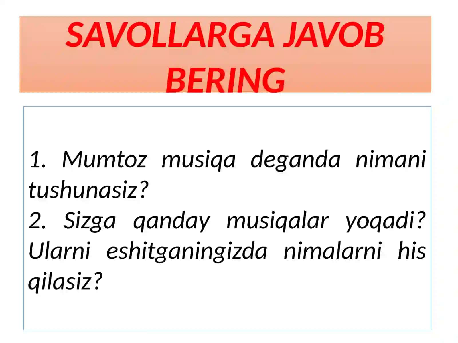 Matn  oʻqish(“Jonli  musiqa   festivalining  ochilishi”) 4