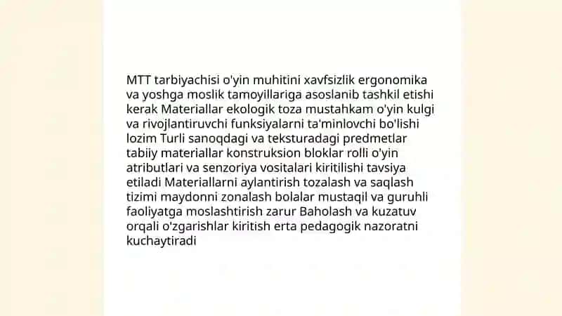 MTT tarbiyachisining o'yin faoliyatiga rahbarlik qilishi 4