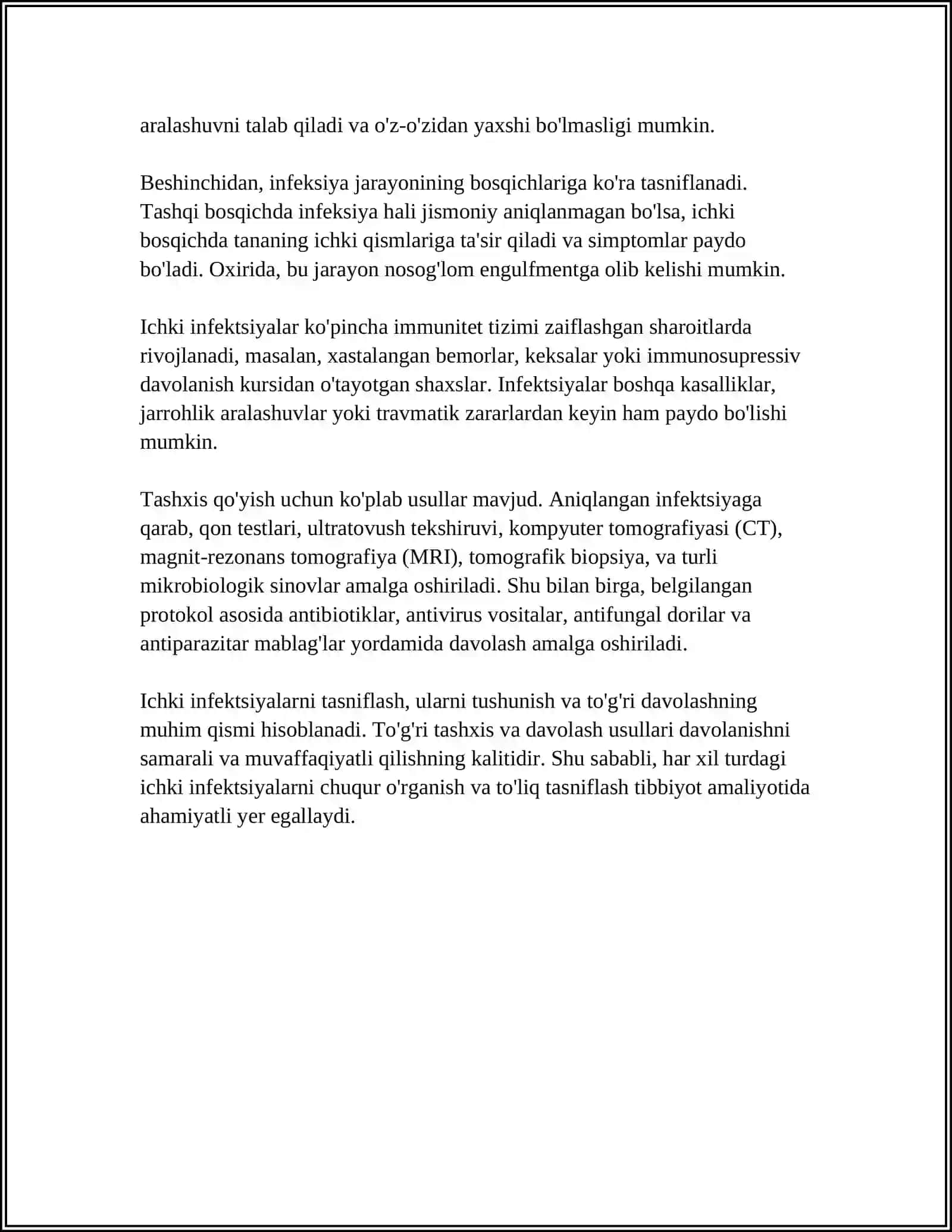 KASALLIKLAR ICHKI INFEKSIYASI 4