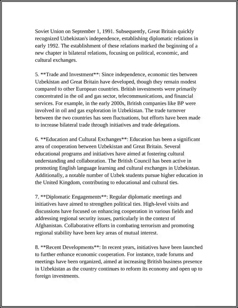 UZBEKISTAN & GREAT BRITAIN - GROUP WORK 4