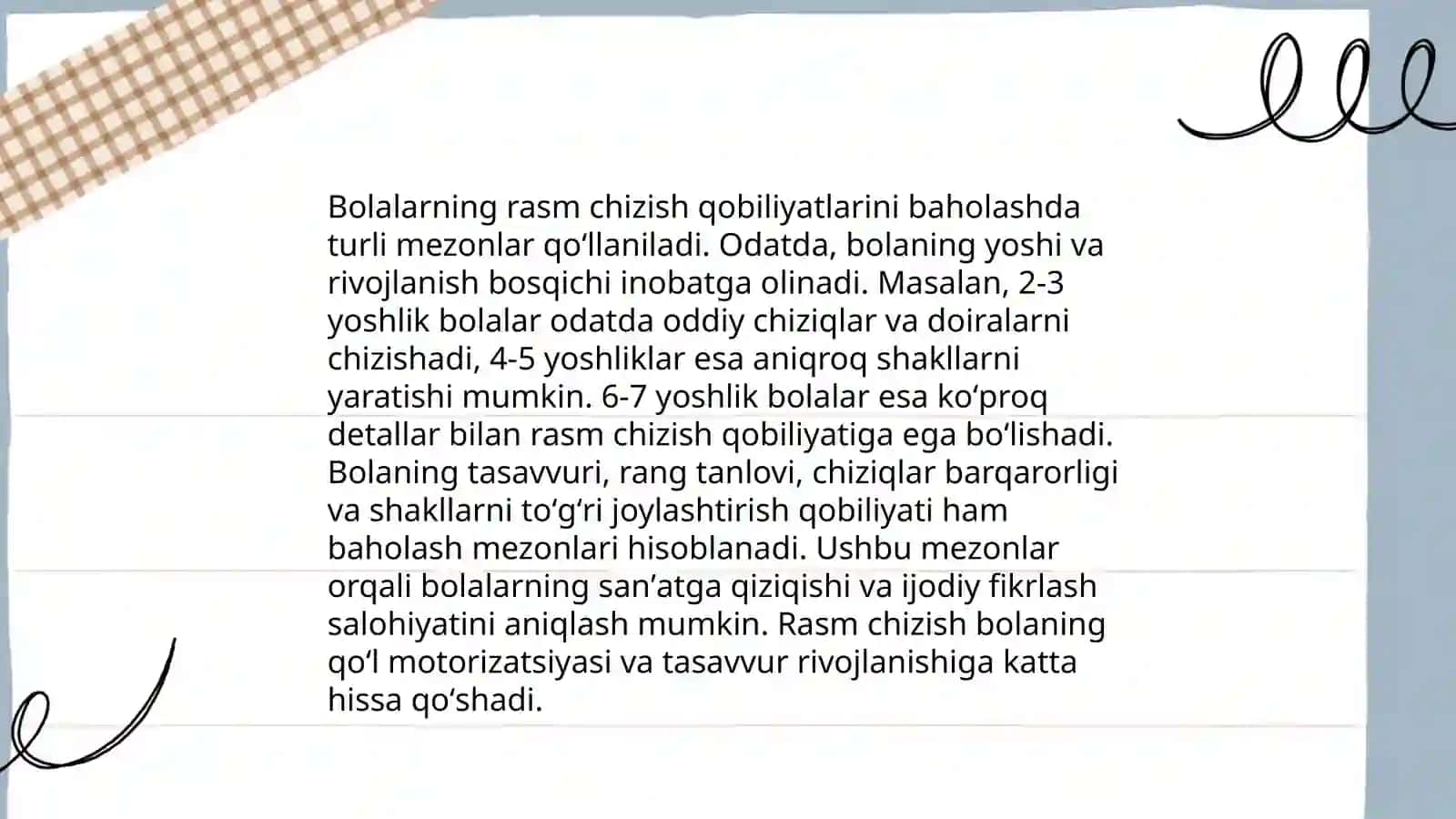 Maktabgacha yoshdagi bolalarni tasviriy qobiliyati va ijodkorligini rivojlanganlik darajasini aniqlash 4
