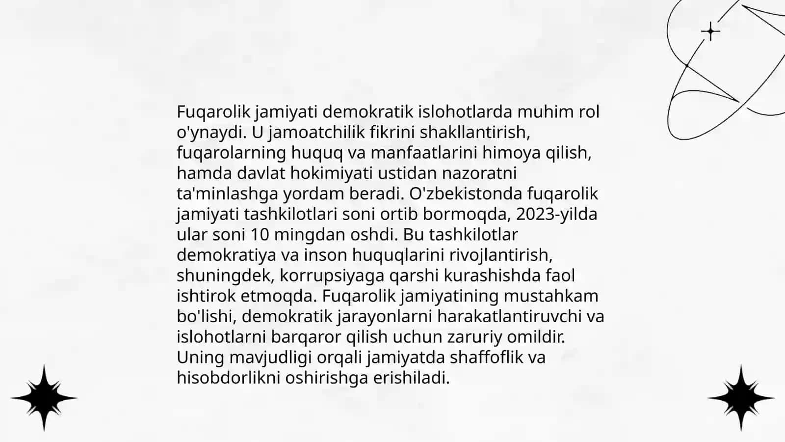 Oʻzbekistonda demokratik islohotlarni yanada chuqurlashtirish va fuqarolik jamiyatini rivojlantirish konsepsiyasi 4