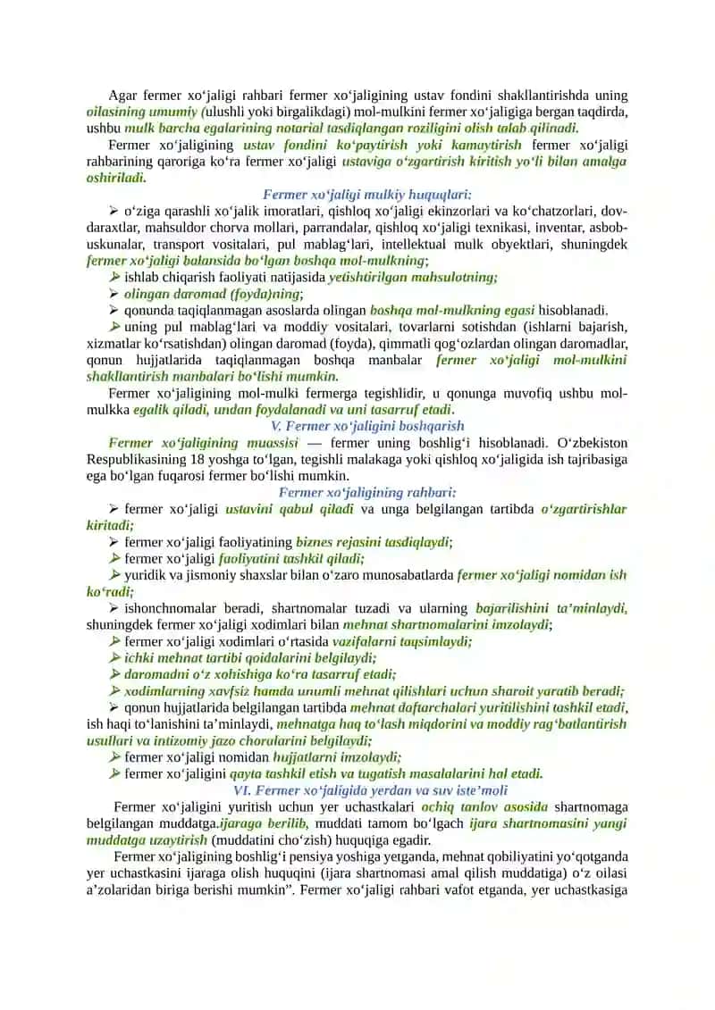 Fermer xoʻjaligining Namunaviy ustavi tizimi 4