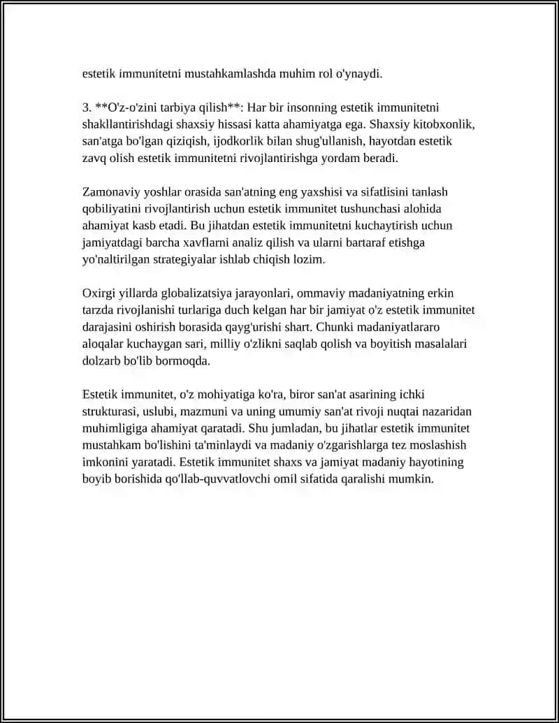 ESTETIK IMMUNITET REFERAT 4