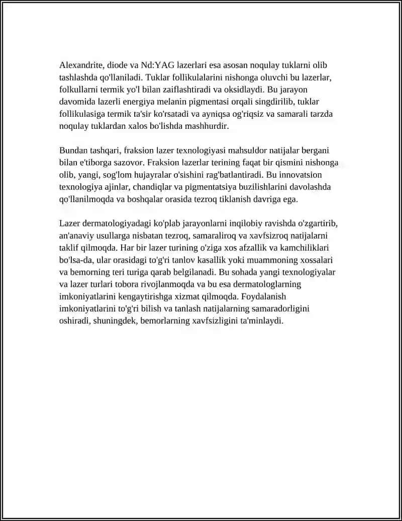 LAZERNING TIBBIYOTDA QOʻLLANISHI 4