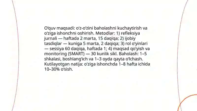 O’smirlar bilan o’tiladigan treninglar 4