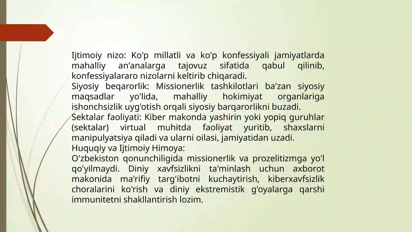 Kiber makonda din. Missionerlik va prozelitizmning ijtimoiy siyosiy xavfi 4