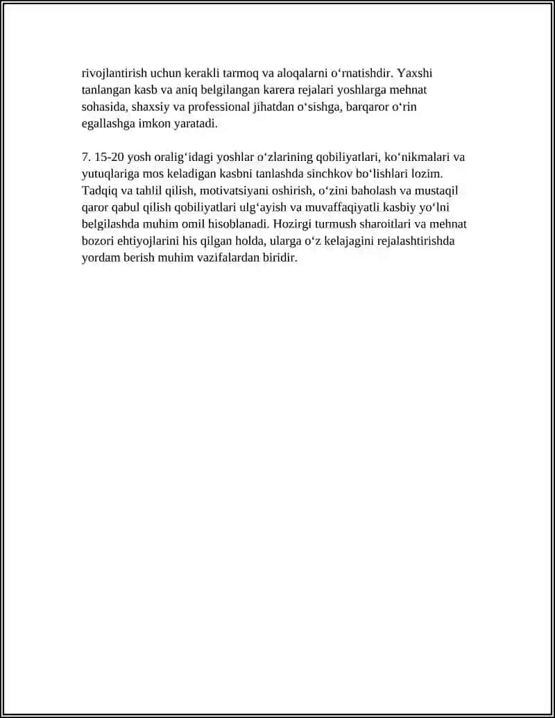 Kasb tanlash va karera rejalari 4