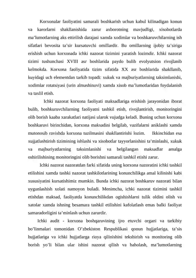 Ichki audit xizmati ishining samaradorligini baholash 4