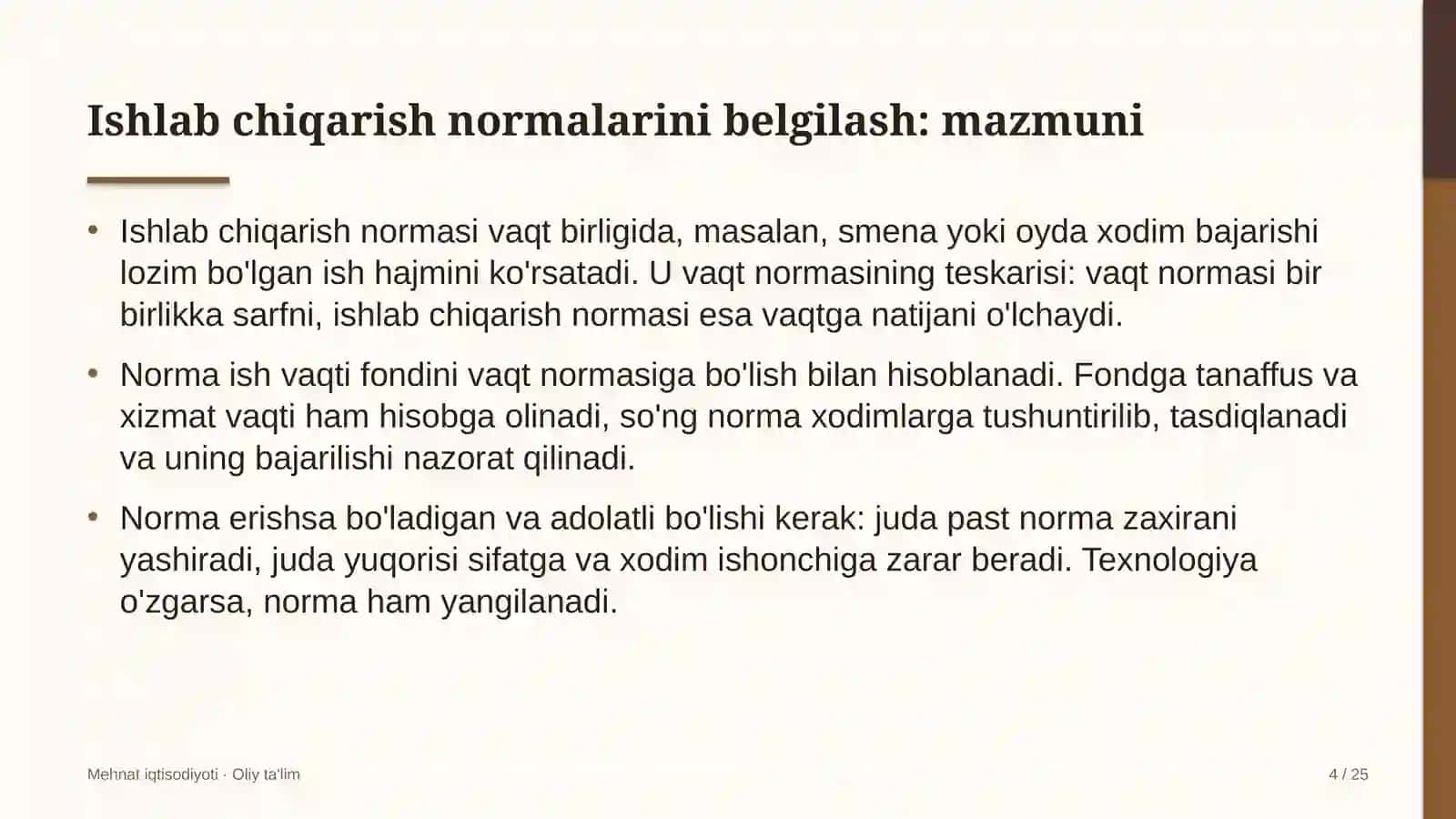 Ishlab chiqarish normalarini belgilash: mohiyati 4