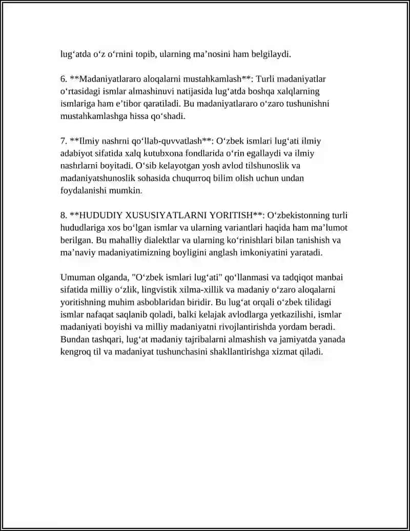 Oʻzbek Ismlari Lugʻati 4