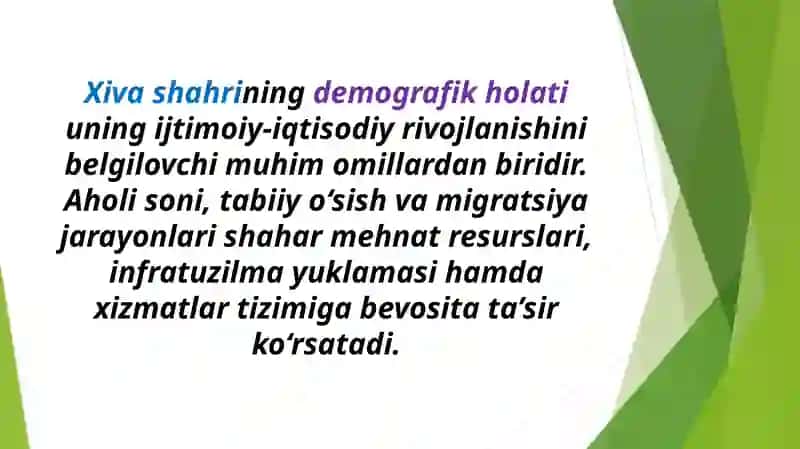 Xiva shahrining statistik holati 4
