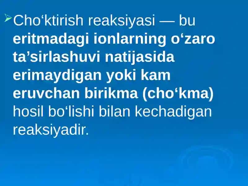 Cho‘ktirish reaksiyalari 4