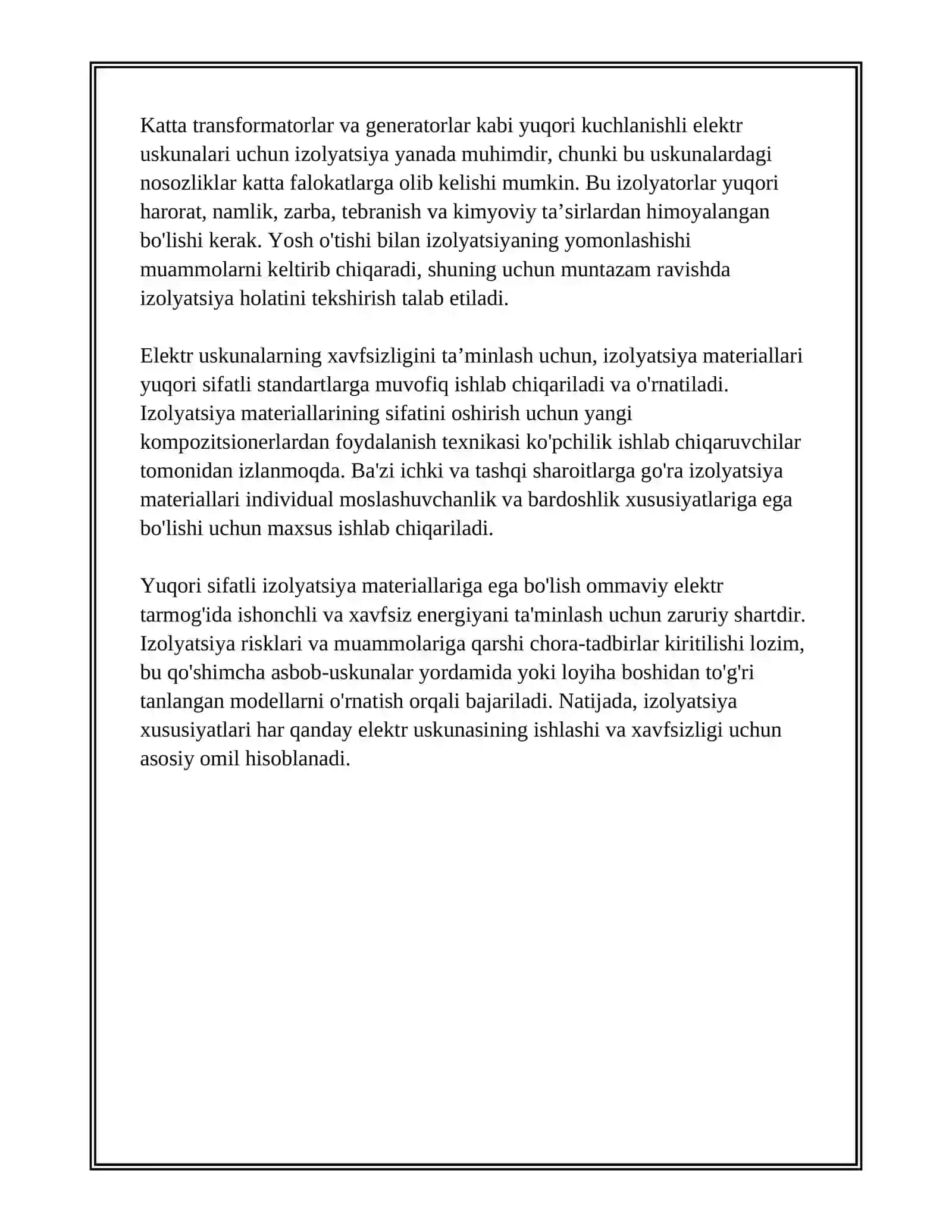 ELEKTR USKUNALARNING MAXSUS XUSUSIYATLARI 4