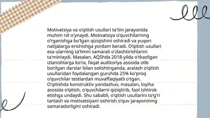 Ta'lim va tarbiya psixologiyasi Islomova Maxsudaxon 4