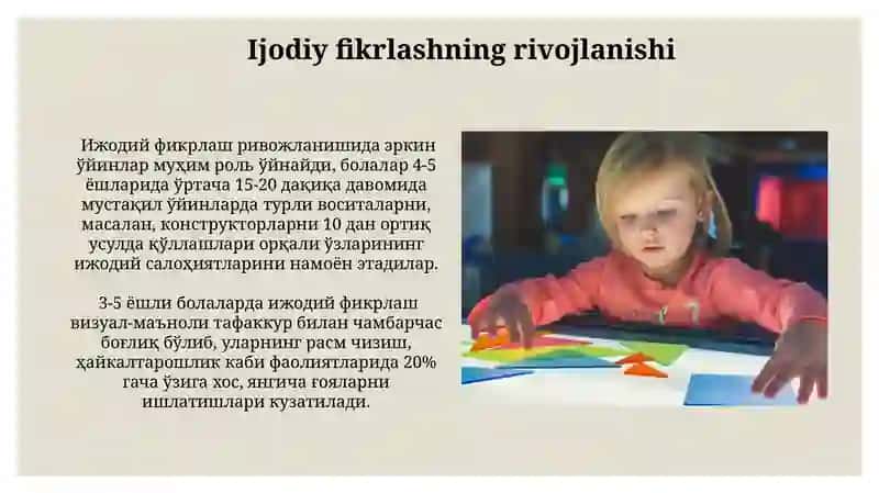 Bog'cha yoshidagi bola bilish jarayonining rivojlanishi 4