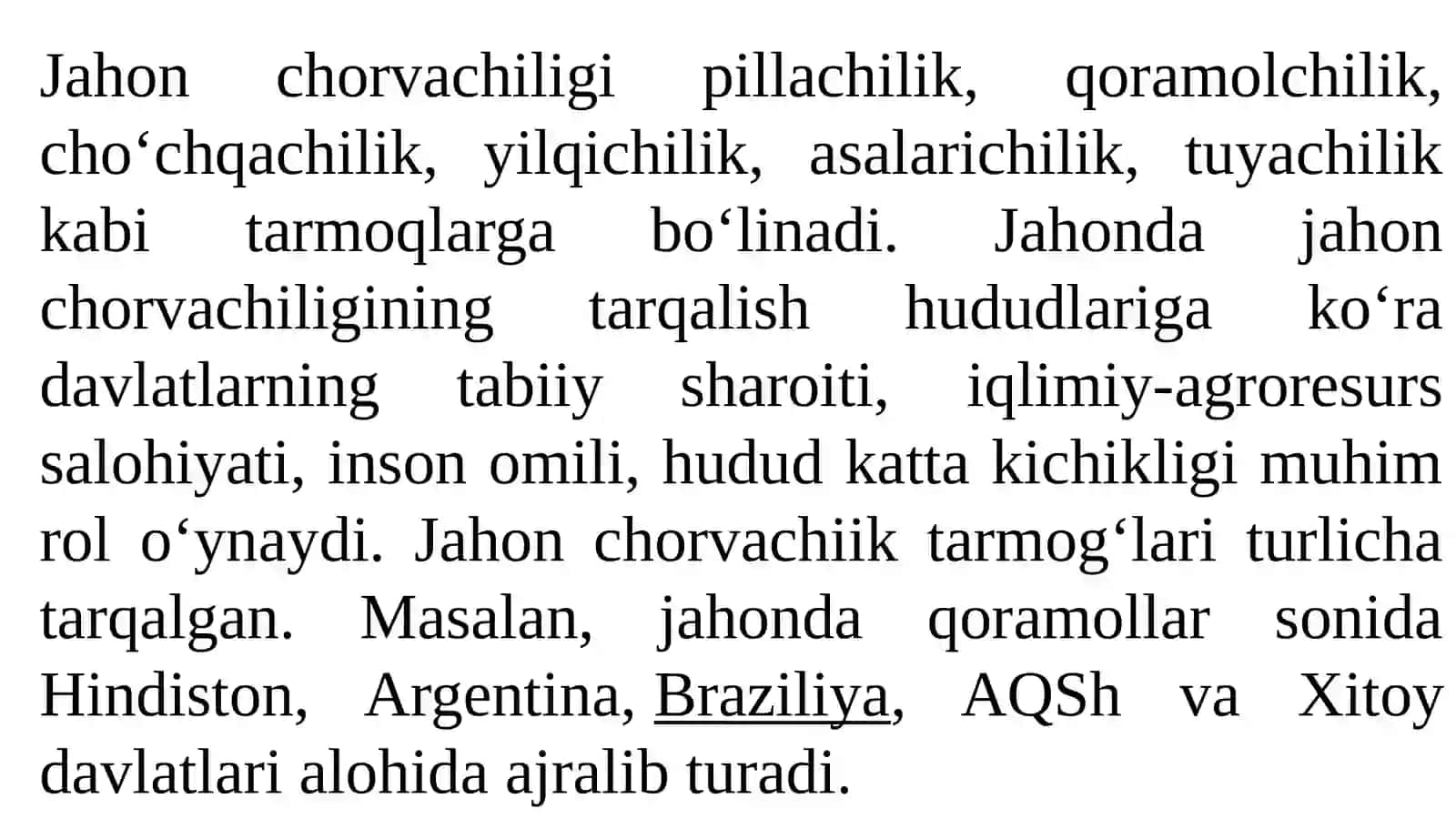 Jahon chorvachiligi haqida slayd 4