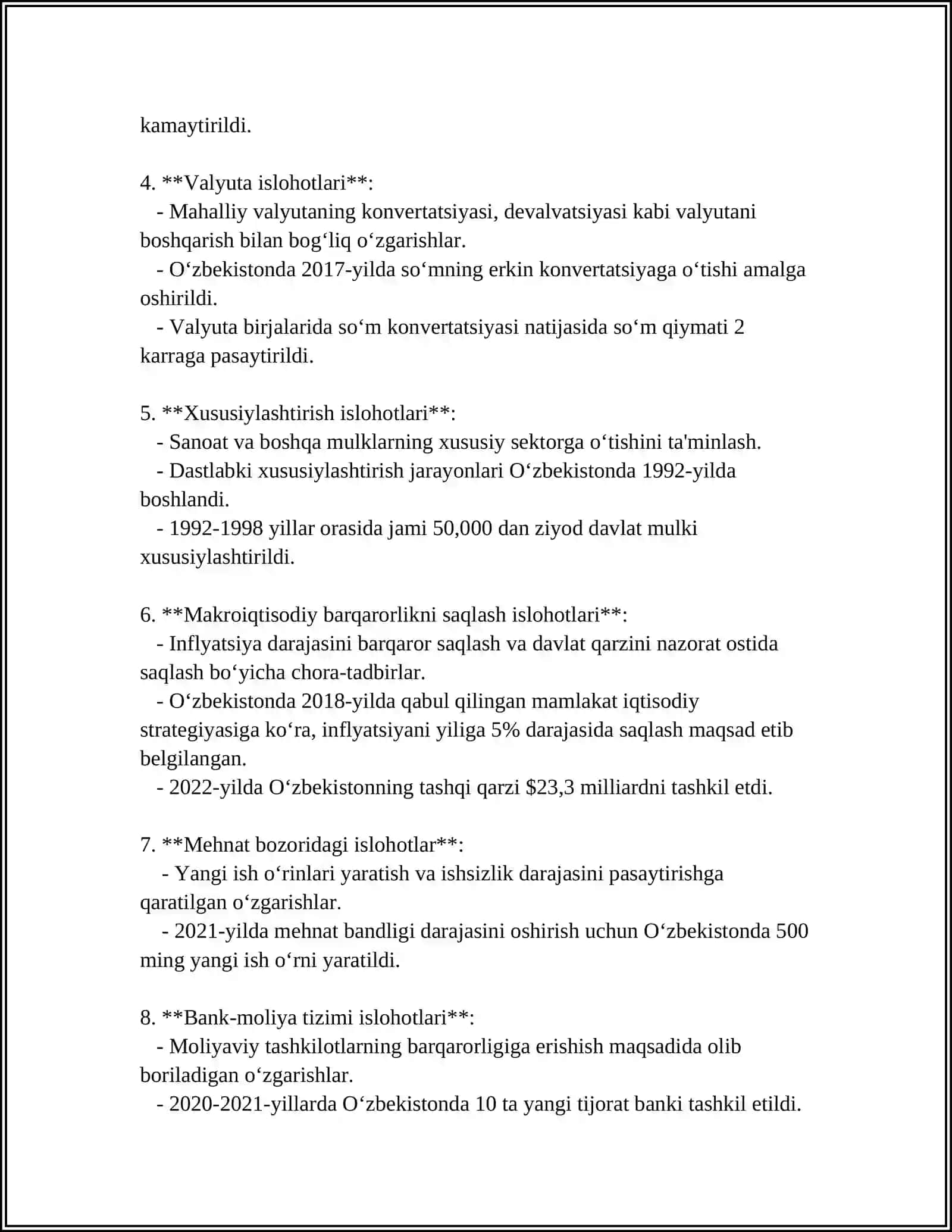 IQTISODIY ISLOHOTLAR DAVR TALABI 4