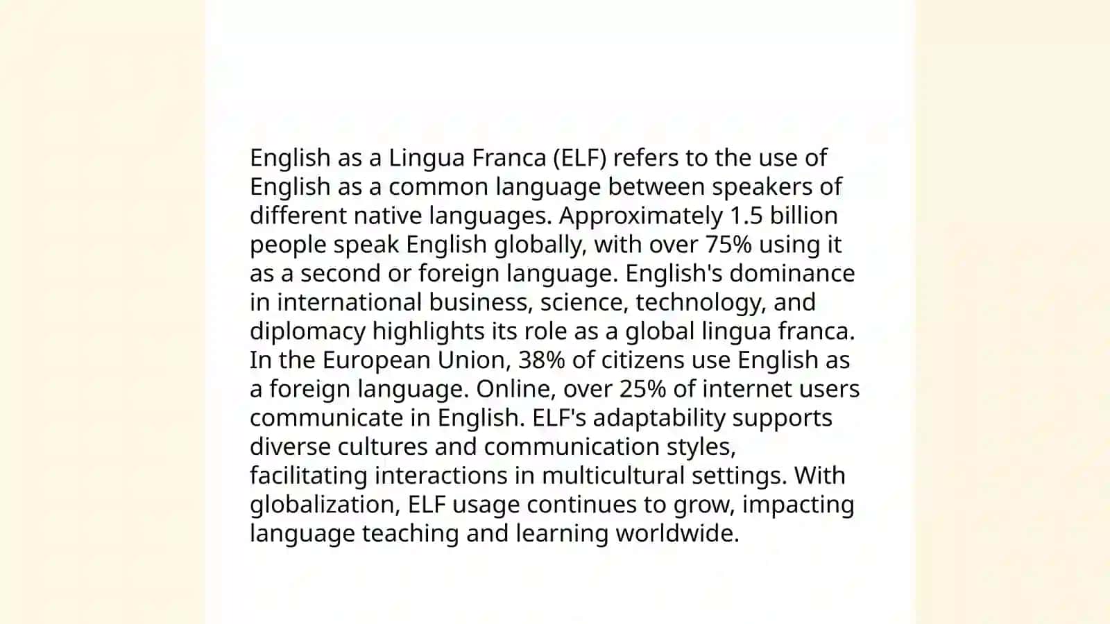 Ubiquity of English 4
