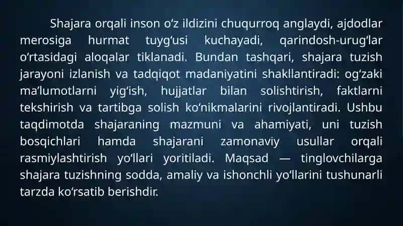 Shajara tuzish 4