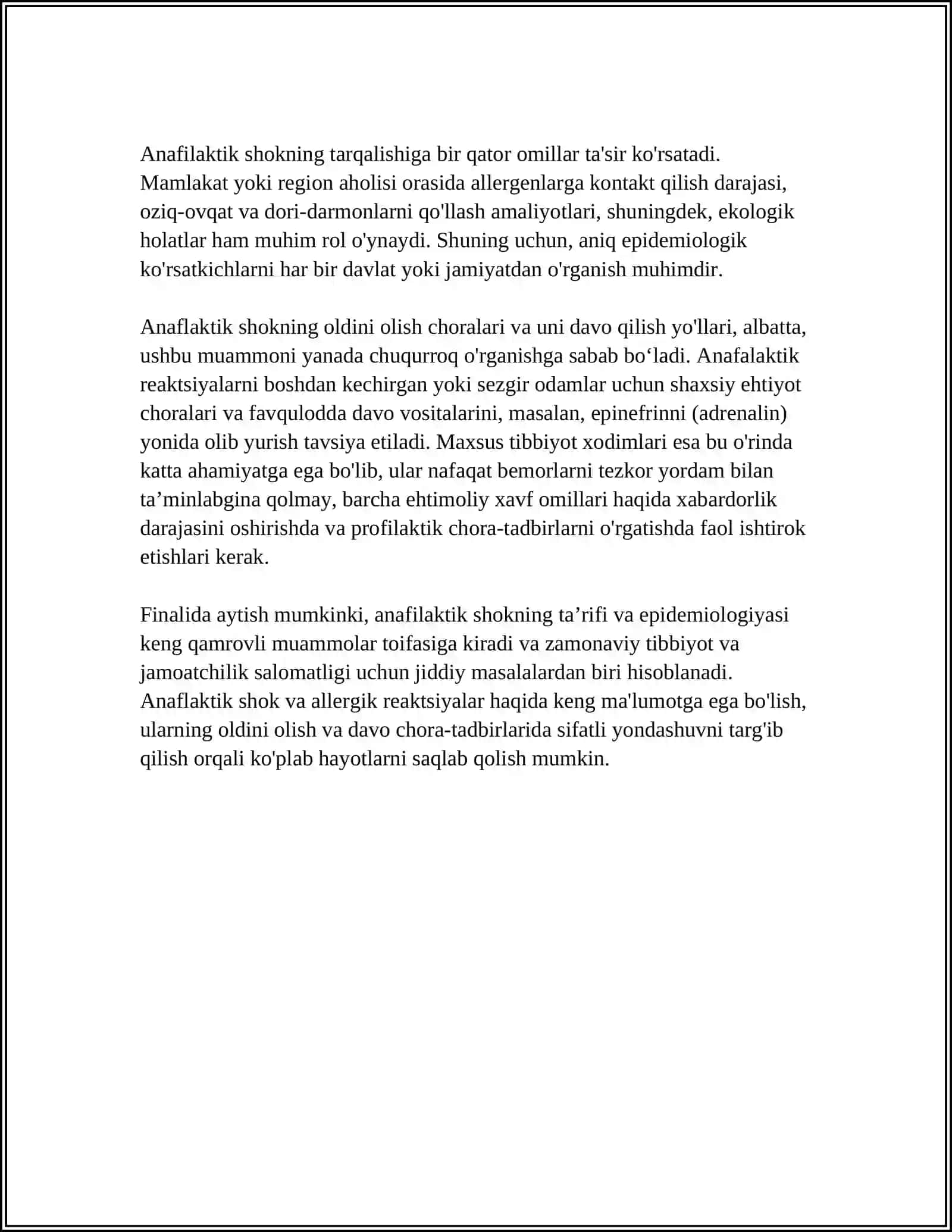 ANAFILAKTIK SHOK VA UNI DAVOLASH YO’LI 4