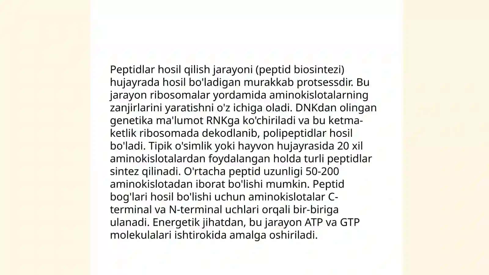 Oqsil tabiatli peptidlar nazariyasi 4