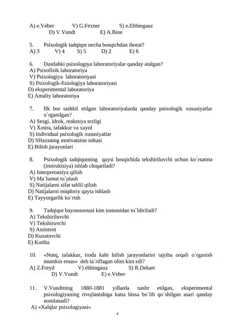 EKSPERIMENTAL PSIXOLOGIYANING PREDMETI 4