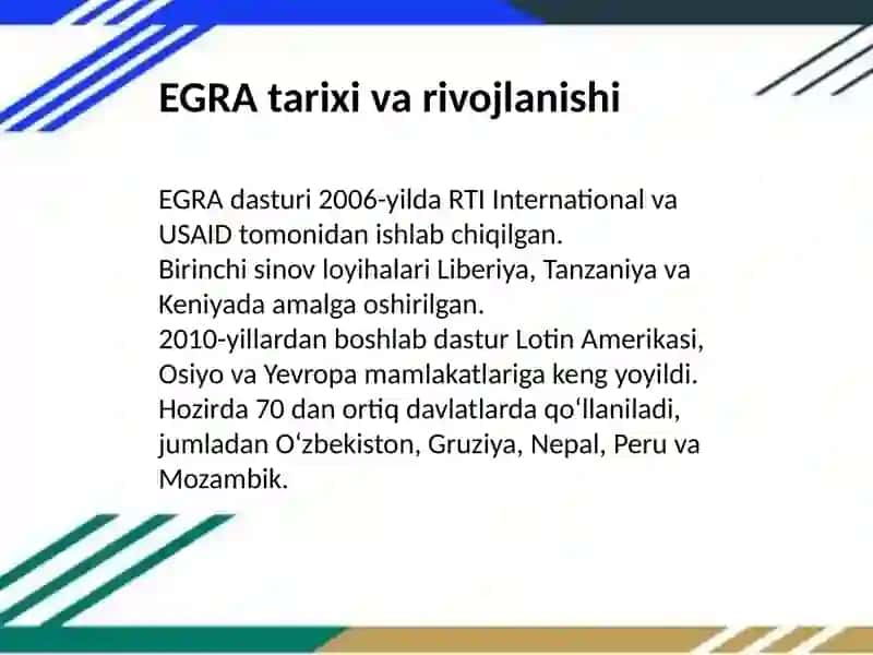 EGRA – xalqaro baholash dasturi 4
