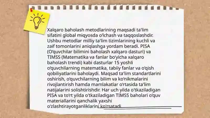 Xalqaro Baholash Metodlari Haqida 4