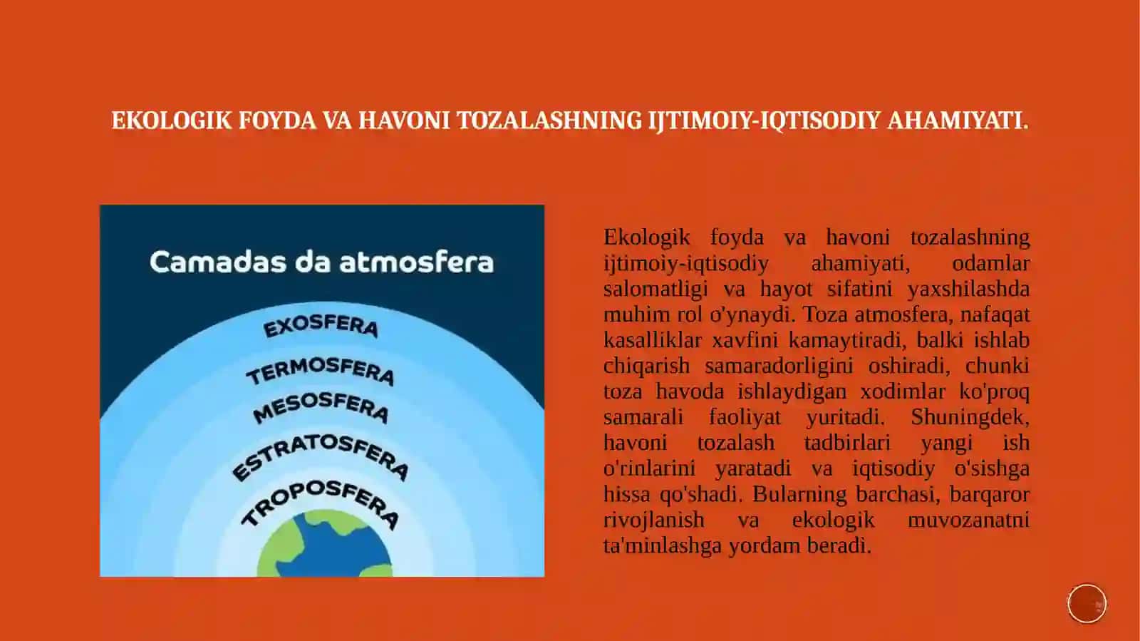 Atmosfera havosini oltingurgut brikmalaridan tozalash. 4