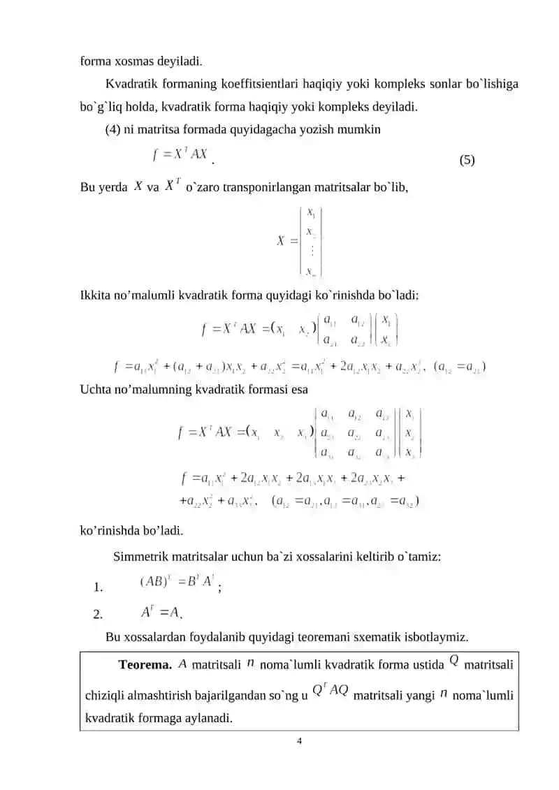 Kvadratik formalar 4