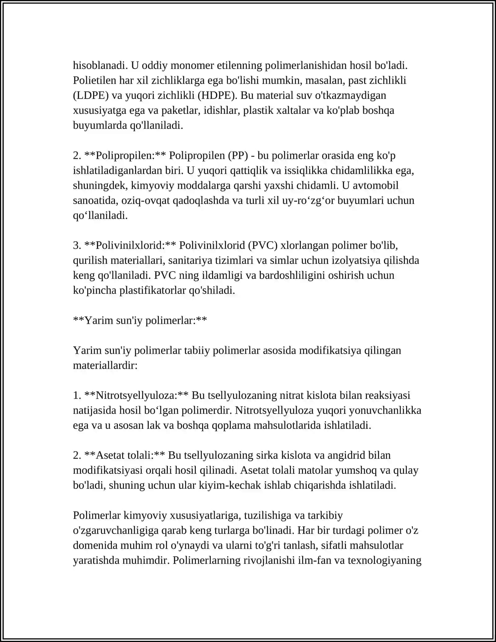 POLIMERLARDAN BUYUMLAR ISHLAB CHIQARISH 4